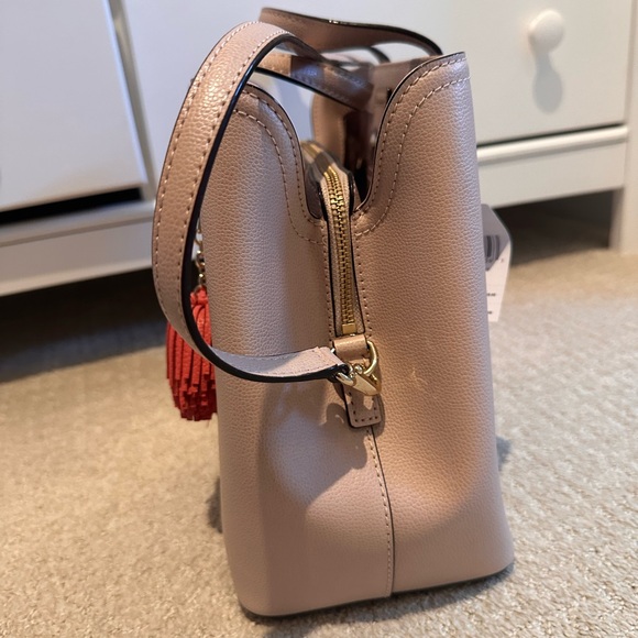 kate spade Blush Pink Leather Satchel with Red Tassel Charm - Picture 5 of 10